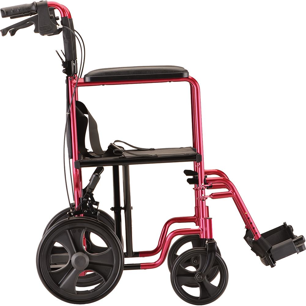 TRANSPORT CHAIR 20" LIGHTWEIGHT RED